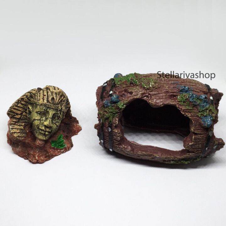 [HCM]Mô hình Thùng gỗ và tượng đá trang trí tiểu cảnh thủy sinh