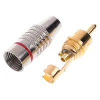 ;[-[; 10Pcs RCA Plug Audio Video Locking Cable Connector  Plated Color