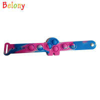 Belony Decompression สร้อยข้อมือซิลิโคนที่มีสีสัน Reusab ไม่เสียรูปปริศนากดฟองนิ้วของเล่นสำหรับเด็กผู้ใหญ่