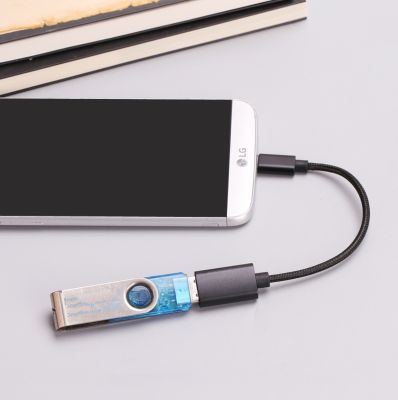 Braid Type C USB OTG Adapter Cable Transfer Cord for Huawei P40 Oppo Vivo Tablet PC For Samsung Galaxy S20 S10 S9 Plus Phone
