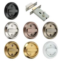 卐▪ Hidden Door Handle Lock Stainless Steel Recessed Invisible Knob Cabinet Drawer Wardrobe Pulls Fire Proof Round Ring Hardware