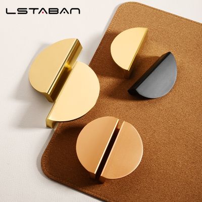 ♂◐✹ Modern American Semicircle Golden Embedded Cabinet Handle Square Drawer Knob Hardware Furniture Accessories Door Pulls