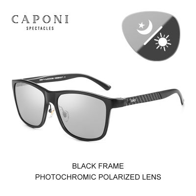 CAPONI Mens Sunglasses Polarized Photochromic Driving Protect UV Ray Sun Glasses For Men Brand Eyewear Black Shades CP8587
