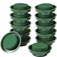 DIY Flower Arrangement Kit Green Round Wet Floral Foam, Wedding Aisle Flowers, Party Decoration (Flower Foam with Bowl, 12 Piece