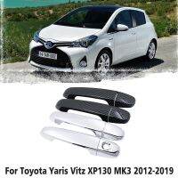 【Taste life】สำหรับโตโยต้ายาริส XP130 MK3 Vitz 2012 2019รถ ABS คาร์บอนไฟเบอร์โครเมี่ยม4มือจับประตูปกตัดสติกเกอร์2013 2014 2015 2016