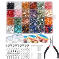 ∈▥ 24Colors 1200Pcs Natural Crystal Beads for Jewelry Making Supplies Healing Gemstone Bracelet Necklace Kit Irregular Chip Box Set