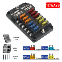 LEEPEE 12V 32V M5 Stud With LED Indicator Light 6 Ways 12 Ways Blade Fuse Block For Auto Car Boat Marine Fuse Box Holder