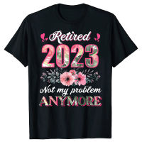 2023 NewRetired 2023ของขวัญเกษียณอายุตลกสำหรับผู้ชาย2023เสื้อยืดสีชมพูน่ารักพิมพ์ลายดอกไม้ Graphic Tee Tops วันแม่ยายเสื้อผ้า