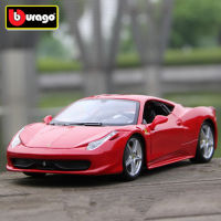 Bburago 1:24 Ferrari 458 ITALIA ล้อแม็กรถสปอร์ตรุ่น D Iecasts โลหะยานพาหนะรุ่นจำลองของสะสมเด็กรถของเล่น Gifts888