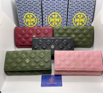 กระเป๋าสตางค์ใบยาว Tory burch กระเป๋าสำหรับผู้หญิง 2022 กระเป๋าสตางค์ขนาด 7.5 นิ้ว ขายดี