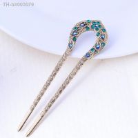 ✑๑ Vintage Hair Accessories Antique Bronze Plated Hairpins U shape Hair Stick Pin Women Rhinestone Flower Hair Jewelry