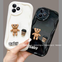 Phone Case เคส Infinix Hot 30i Hot30 Play Hot 20i 12i Hot 20 12 Play ตุ๊กตาแฟชั่นกาแฟหมีเคสโทรศัพท์รูปการ์ตูนเลนส์ป้องกันปกนุ่ม2023