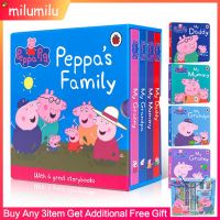 4Pcs Peppa Pig  my Daddy Mummy Granny Grandpa Peppas Family สี่หนังสือภาษาอังกฤษต้นฉบับของพ่อแม่ปู่ย่าตายาย