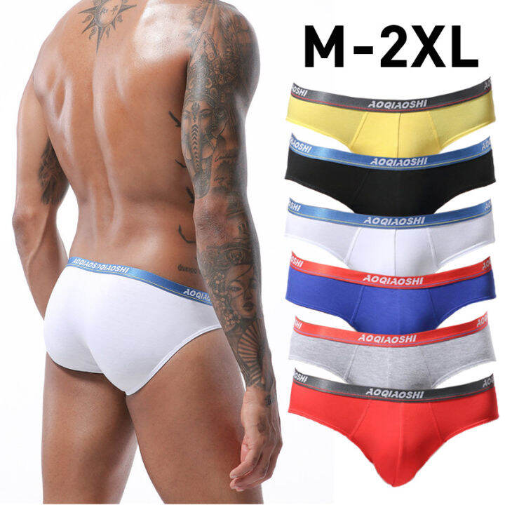 กางเกงในชาย-m-2xl-รุ่นขาเว้า-ขอบเอวสี-ผ้าเนื้อนิ่ม-ใส่สบาย-ผ้าโมดาล