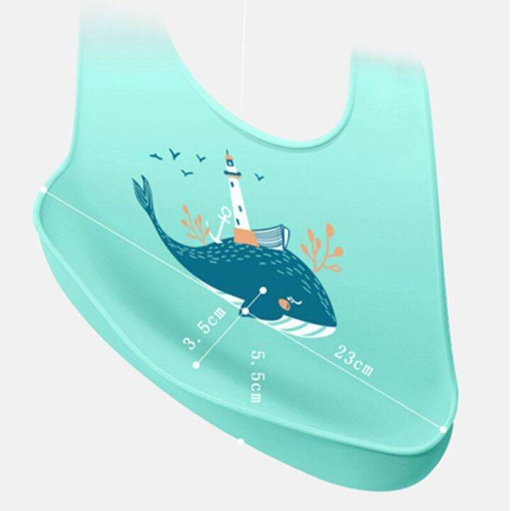 2021-cute-baby-bibs-waterproof-silicone-bib-infant-toddler-feeding-saliva-towel-cartoon-adjustable-children-apron-with-pocket