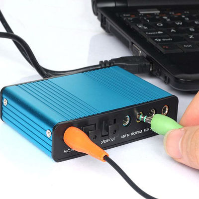Hot GOOJODOQ Professional USB Sound Card 6ช่อง5.1 Optical External Audio Card Converter ชิปเซ็ต CM6206สำหรับแล็ปท็อปเดสก์ท็อป