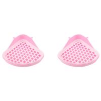 2X Rabbit Toilet Litter Tray,Small Animal Toilet Corner Potty, Pet Litter Trays Corner for Rabbit, Hamster (Pink)