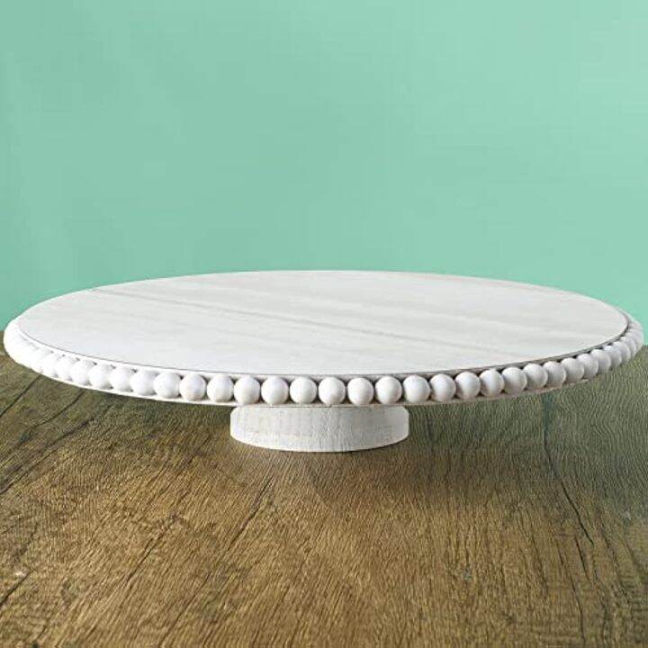 [PREORDER] Beaded Tabletop Cake Stand 12 Inch Decorative Wood Cake