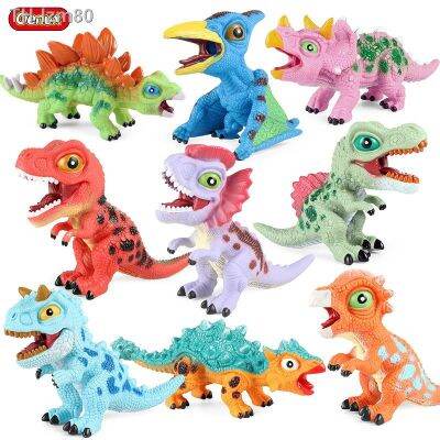 🎁 ของขวัญ หยิกรุ่น Q เรียกว่าไดโนเสาร์จำลอง Tyrannosaurus rex Triceratops หัวบวมมังกรยางนุ่มกลวงสามารถทำเสียงไดโนเสาร์รุ่น