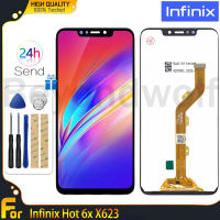 Beyondwolf หน้าจอ6.2 สำหรับ Infinix 6X ร้อน X623ชิ้นส่วนจอสัมผัสแอลซีดีของเครื่องแปลงดิจิทัลสำหรับโชว์ X623 Infinix Hot6X อะไหล่ซ่อม