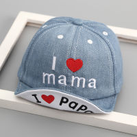 Baby Hat for Girls Boys Denim Baseball Cap Kids Spring Summer I Love Mama and Papa Cap Children Sun Hat 0-2 Years Baby Stuff