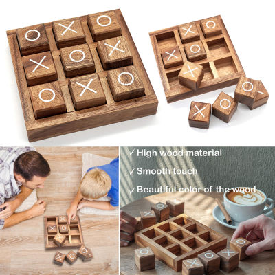 Board Game Wood XO Chess Parent-Child Interaction Inligent Logic Training Puzzle Toys Gifts for Boys and Girls 11.5*11.5*3cm