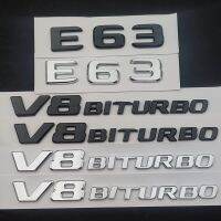 3D Black Chrome Letters For Car Trunk Stickers Mercedes Benz E63 AMG W213 W212 Fender V8 BITURBO Emblem Trunk Logo Ccessories