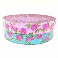 NEW 2 different colors wholesale 5/8 16mm AND 7/8" 22mm 10yards/lots Polyester Woven Jacquard Ribbon with Pink rose Gift Wrapping  Bags