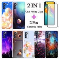 ใส่โทรศัพท์น่ารักเคส2 IN 1 OPPO Reno 6 5G มาพร้อมกับหน้าจอเซรามิกโค้งสองชิ้น