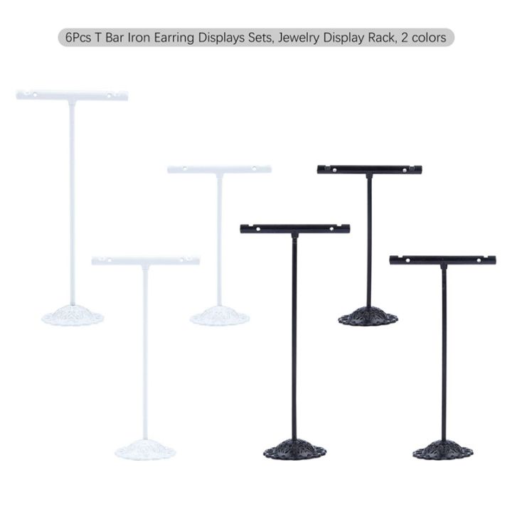 6pcs-metal-t-bar-earring-display-t-shape-stand-jewlery-showcase-organizer-display-rack-for-jewelry-exhibition-showcase