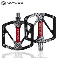 ENLEE Mountain Non-Slip Bike Pedals Platform Bicycle Flat Alloy Pedals 9/16" 3 Bearings For Road MTB Fixie Bikes