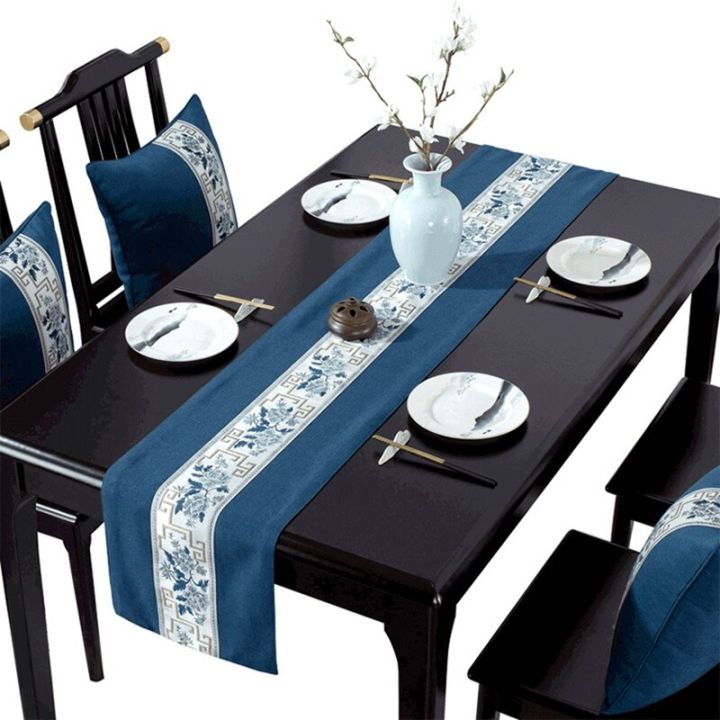 2ผ้าปูโต๊ะสไตล์จีนวัสดุผ้าฝ้ายและผ้าลินินที่มีที่รองจานและปลอกหมอนเหมือนกันผ้าเช็ดจาน-ผ้าปูโต๊ะ-ผ้าชา