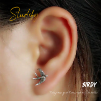 Studify | Birdy ต่างหูเจาะ วัสดุเงินแท้925  เหมาะกับคนแพ้ง่าย