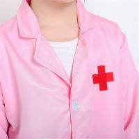 Girl Boy Doctor Nurse Uniforms Kids Surgical Cap Robe Lab Coat Children Cosplay Costume