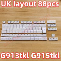 UK Layout-ชุดเต็ม G915 TKL 88 Key Caps สีขาวสำหรับ G813 G913 G815 G915 TKL คีย์บอร์ดไร้สายรุ่น UK