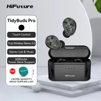 HiFuture TidyBuds Pro 2 in 1 Functional phone charging Original wireless Bluetooth earphone BT 5.0 Quality Deep Bass headset 8 Hours Playback time 3000mA Large capacity earbuds IPX5 Waterproof for OPPO iPhone huawei
