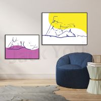 Empowering Modern Woman Line Art Wall Print - Pastel Contour Prints For Feminist Decor