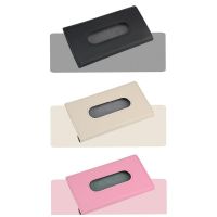 Car Tissue Holder Universal Sun Visors Type Handcrafted Tissue Box PU Leather Hanging Napkin Box Travel Holder Organizer