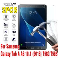 SM-T580แท็บเล็ต Samsung Galaxy Tab A A6 10.1 (2016) SM-T585บับเบิ้ลฟิล์มป้องกันกระจกเทมเปอร์ป้องกันรอยขีดข่วน2ชิ้น