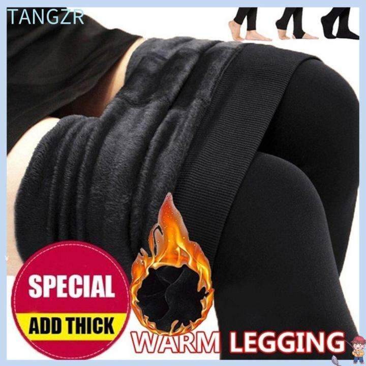 TANGZR 8 Colors Women's Clothing Fluff Lined Leggings Stretch Pants