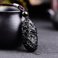 Authentic glass meteorite lei gong mo Thailand Czech meteorite pendant healing spirituality 1pc