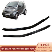 สำหรับ Smart Fortwo 450 451 1998-2014 Auto Side Window Wind Deflector Visors Black Rain Guard ประตู Visor Vent Shades Dark e