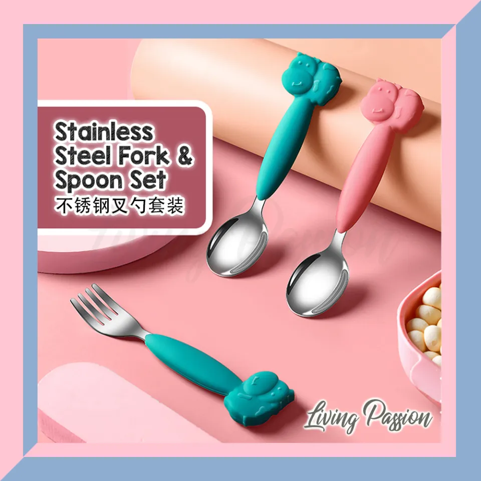 304 Stainless Steel Children'S Spoon Set For Baby Self-Feeding