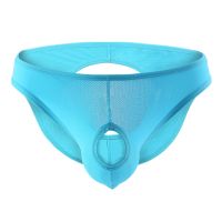 Original genuine Mens underwear YUYANG low-waist briefs cool breathable hollow sexy solid color youth small mesh underwear