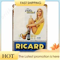 Ricard สาวเซ็กซี่โลหะโลโก้ผนังถ้ำพรรคผนังตกแต่งส่วนบุคคลดีบุกโลโก้โปสเตอร์ 20 * 30 ซม