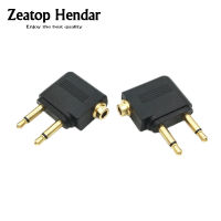 20Pcs Gold Mono 3.5 to 2 x 3.5mm Male Jack 3.5 mm Airline Earphone Headset Audio Connector Adapter for Airplane Travel Headphone