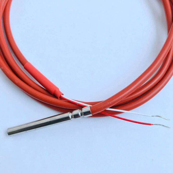 2-wire-pt1000-temperature-sensor-thermistor-silicone-gel-coated-1-5meters-probe-45mm-x-5mm-50-180-centigrade-rtds