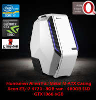 ComSet-Intel Xeon/I7 4770-8GB ram-RX460 4GB SSD240GB Power 600Watt (เคสพีซีสีขาวโลหะเต็ม Alien RGB Full MetalCase)