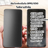 ฟิล์มกระจก ฟิล์มด้าน เต็มจอ ฟิล์ม OPPO/vivo v15pro Y11 2019 Y12 Y15 Y17 Y95 Y91 Y93 Y91C V15 Y50 Y20/Y20i V20 SE Y30 Y72 Y1S V21 ไม่มีลายนิ้วมือ ฟิล์มป้องกันการขัดผิว