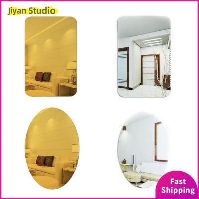 JIYAN2866 Flexible Removable LIvingroom Self-adhesive Mirror Wall Stickers Reflective Glass Decals Bathroom Dedroom Oval Rectangle